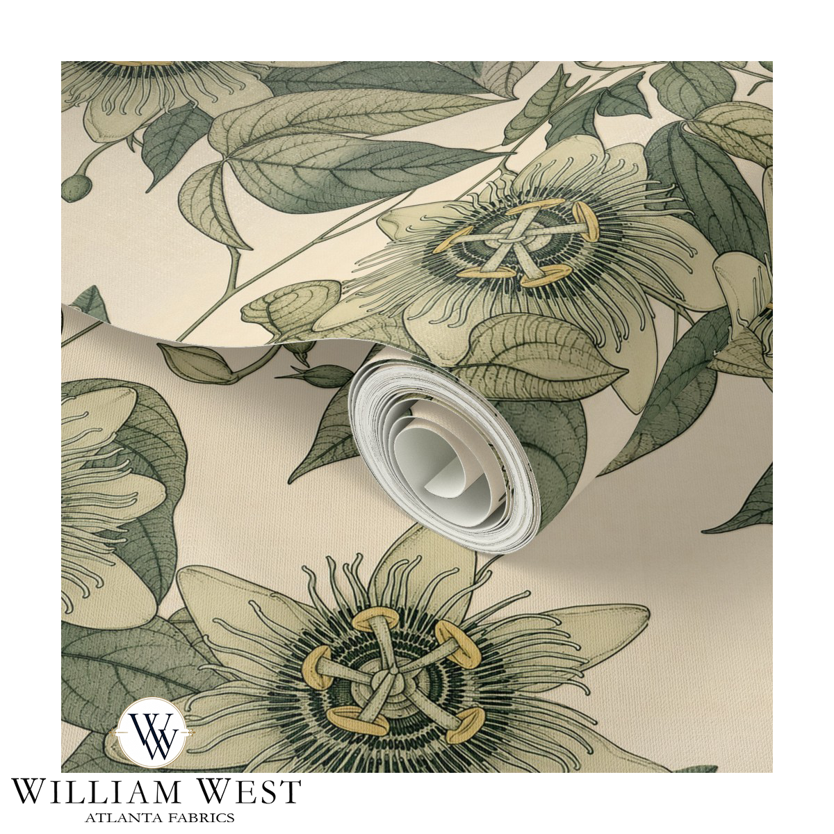 Atlanta Fabrics Meadow Arcade Moss Wallpaper Wallpaper | Atlanta Fabrics