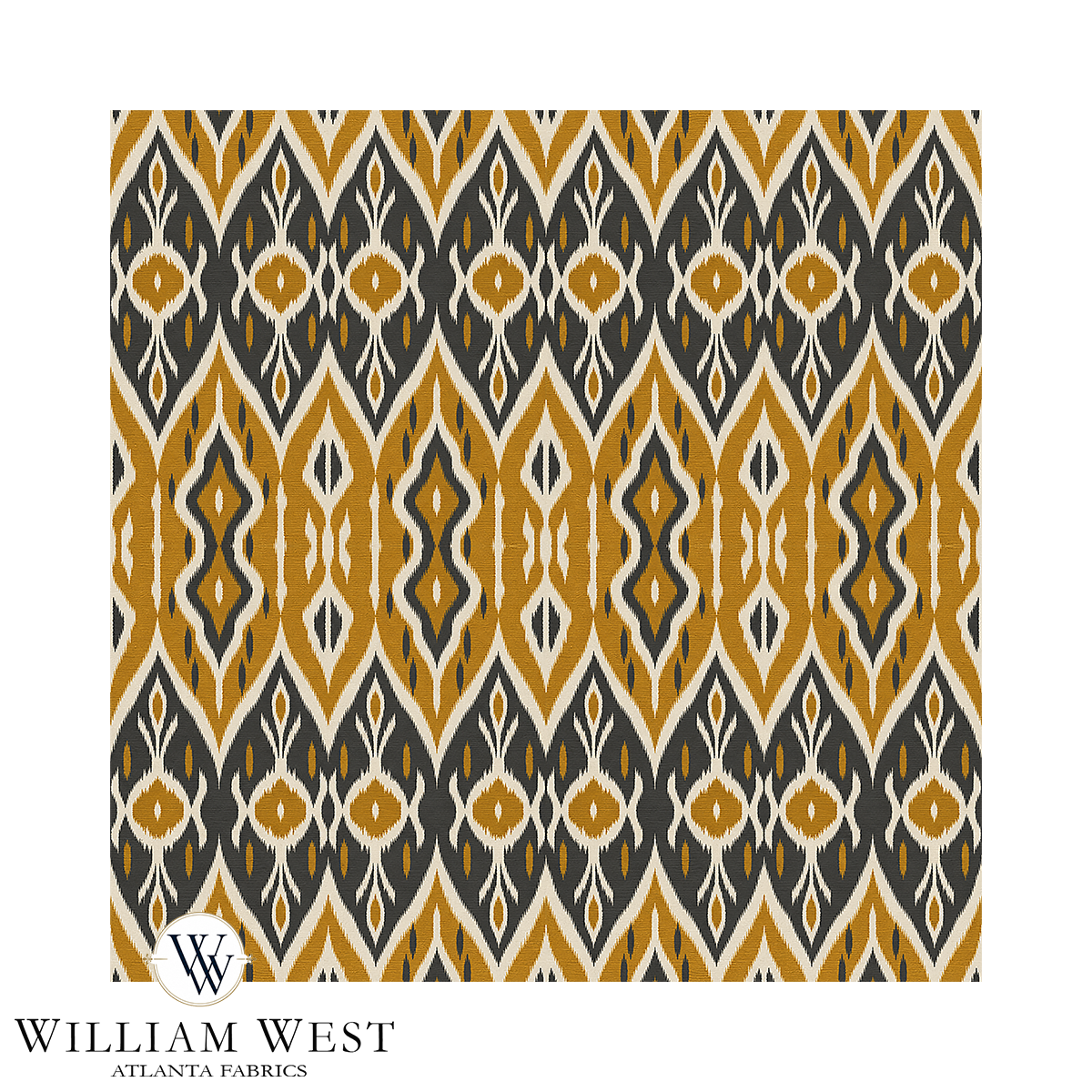 Atlanta Fabrics Meridian Ikat Ochre Fabric | Atlanta Fabrics