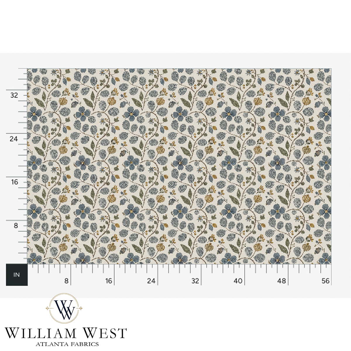 Atlanta Fabrics Orchard Vine Indigo Fabric | Atlanta Fabrics
