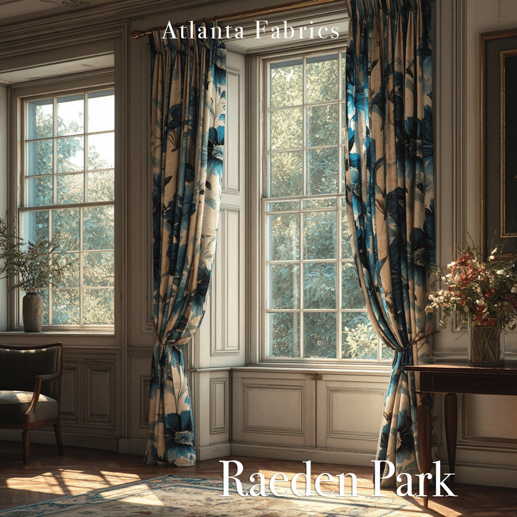 Atlanta Fabrics Raeden Park Sapphire Fabric | Atlanta Fabrics