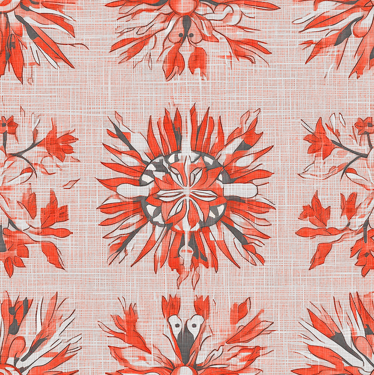 Atlanta Fabrics Square Peg Red Fabric | Atlanta Fabrics