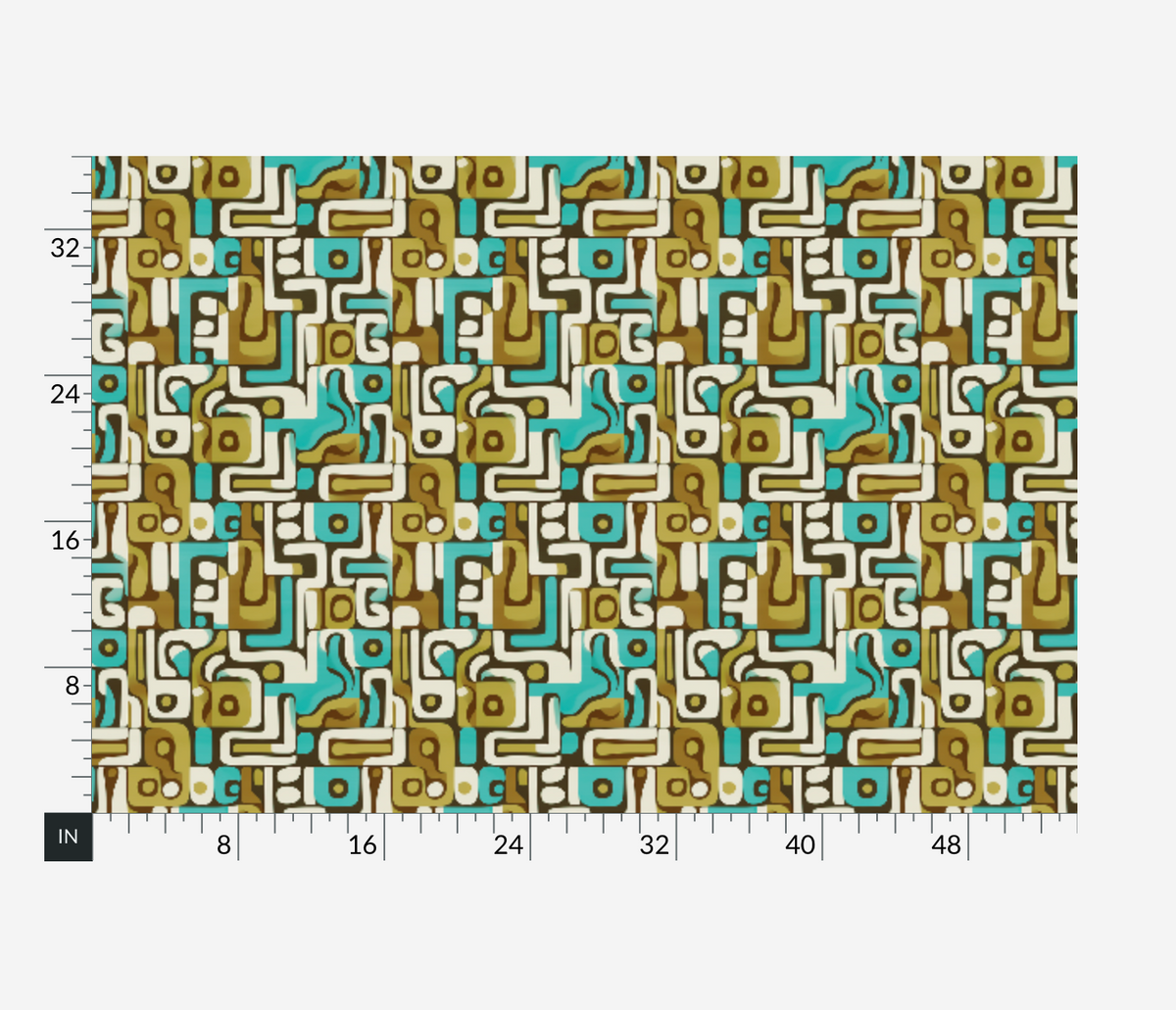Atlanta Fabrics 70s Mod Aqua Fabric | Atlanta Fabrics