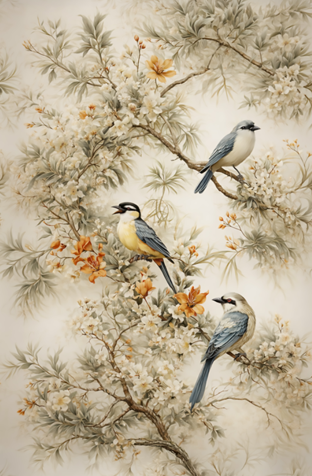 Atlanta Fabrics Song Birds In Bloom Fabric | Atlanta Fabrics