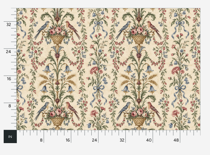 Atlanta Fabrics Aviary Arabesque Parchment Fabric | Atlanta Fabrics