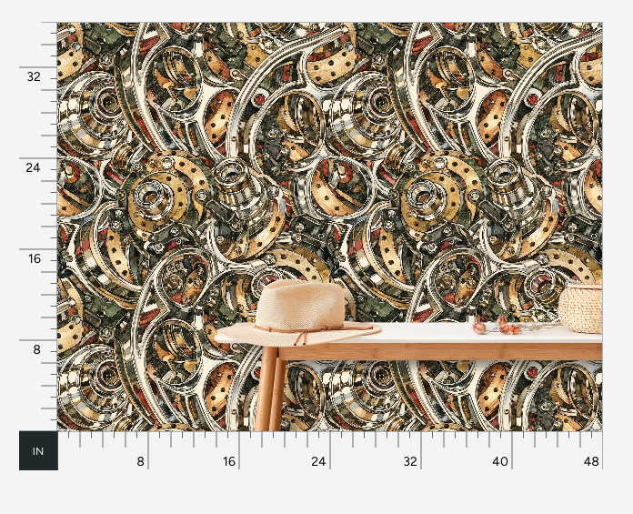 Atlanta Fabrics Vacation Highway Brass Wallpaper Wallpaper | Atlanta Fabrics
