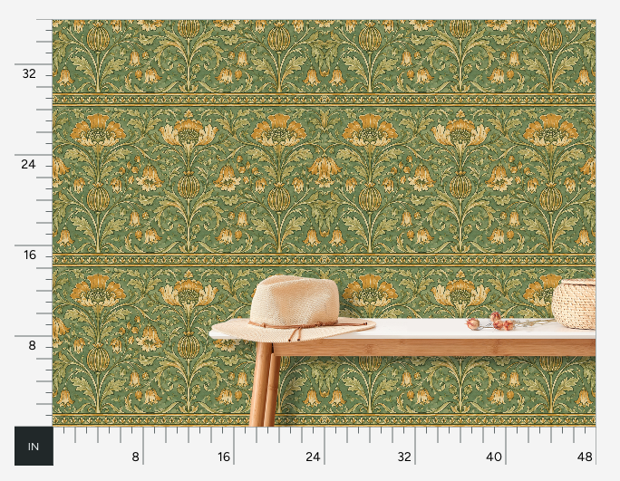 Atlanta Fabrics The Visitor Ochre Wallpaper Wallpaper | Atlanta Fabrics