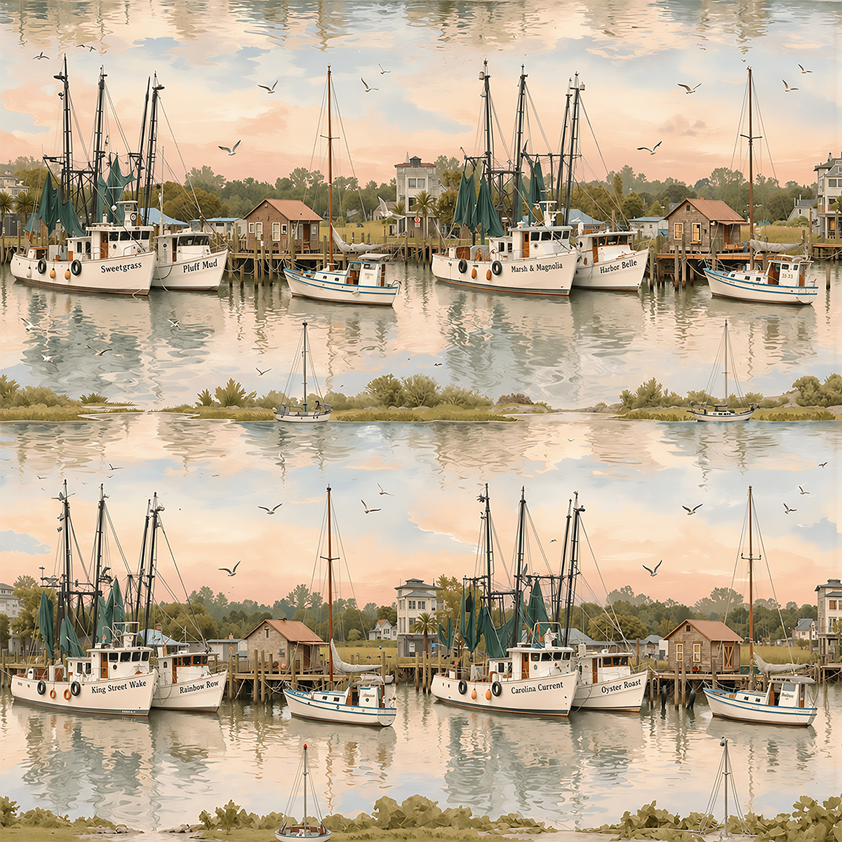 Shem Creek Morning Sky Wallpaper