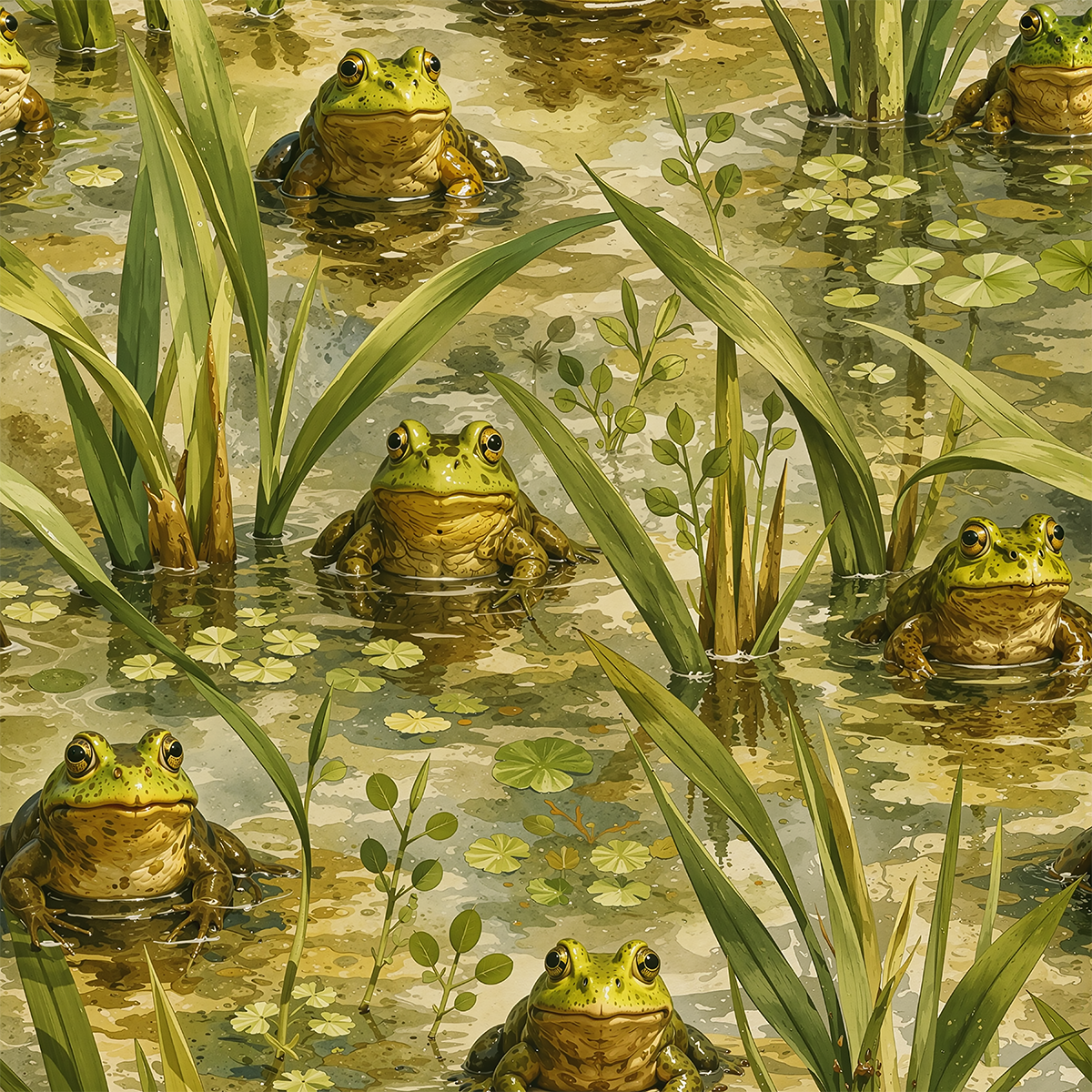 Summer Frog Green Wallpaper
