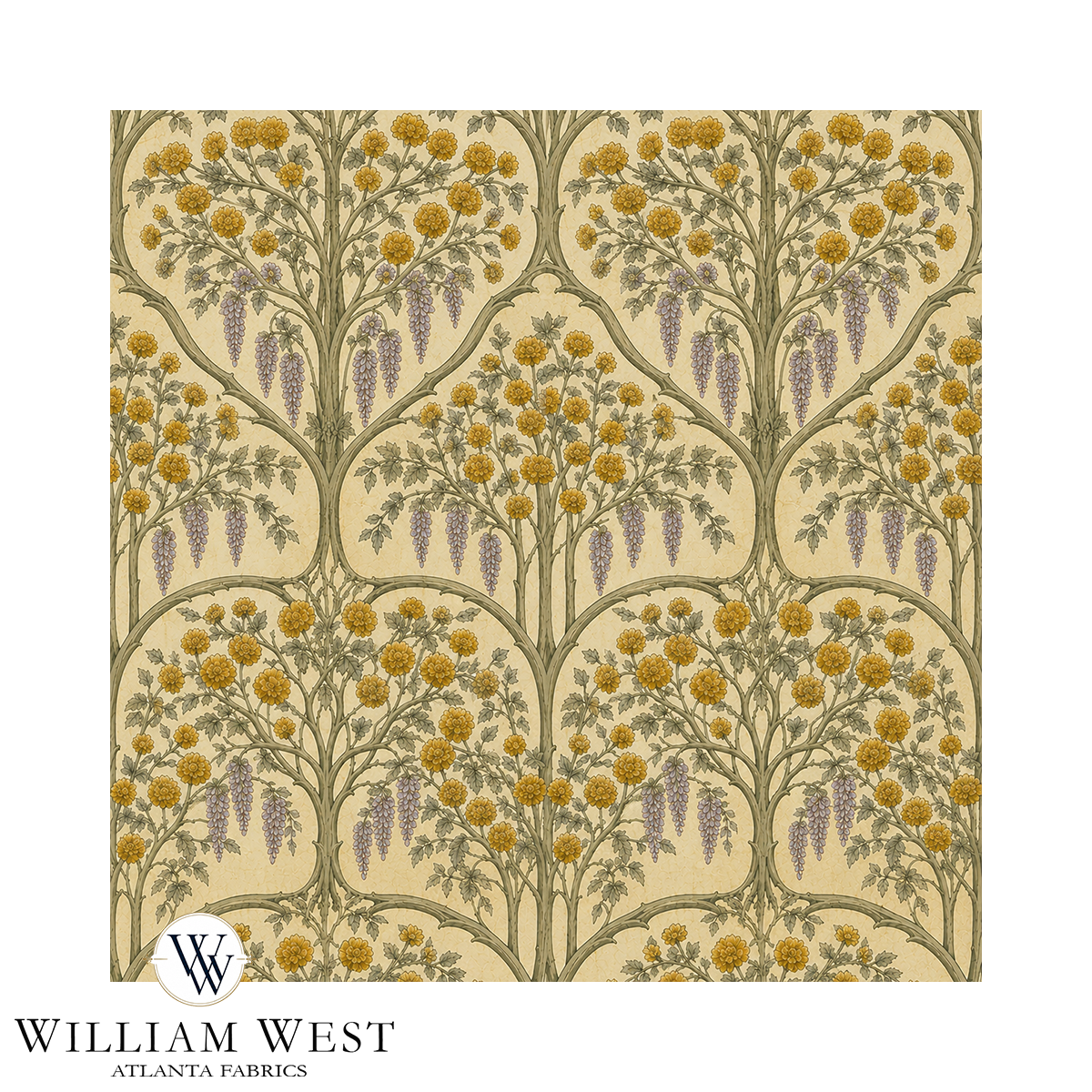Atlanta Fabrics The Hidden Arbor Ochre Fabric | Atlanta Fabrics