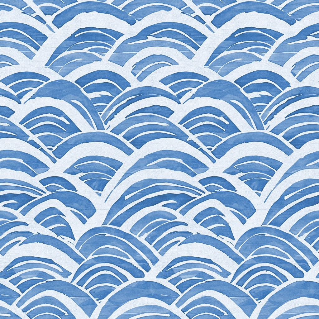 Atlanta Fabrics Watercolor Waves Blue Fabric | Atlanta Fabrics