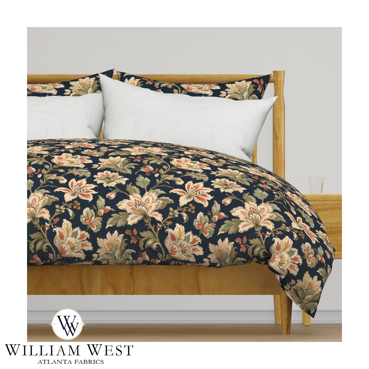 Atlanta Fabrics Whitcombe Garden Apricot Fabric | Atlanta Fabrics