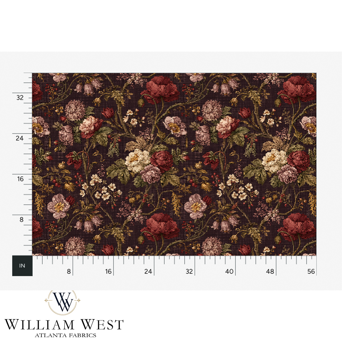 Atlanta Fabrics Winterthur Botanical Raisin Fabric | Atlanta Fabrics