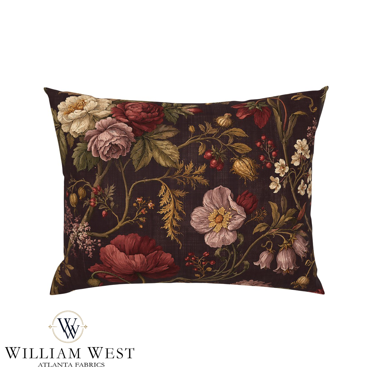 Atlanta Fabrics Winterthur Botanical Raisin Fabric | Atlanta Fabrics