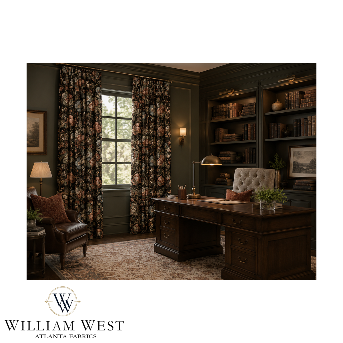 Atlanta Fabrics Winterthur Botanical Walnut Fabric | Atlanta Fabrics