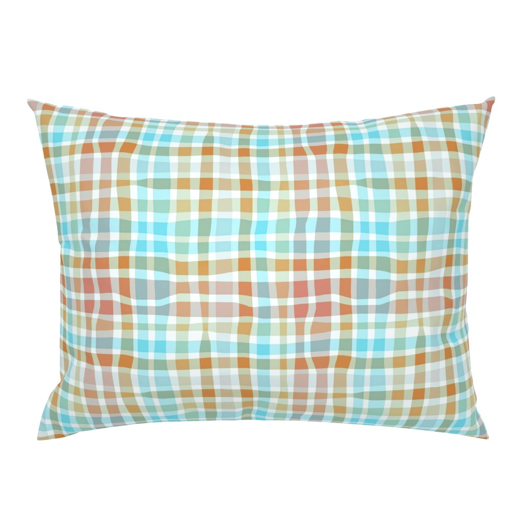 Atlanta Fabrics Funky Plaid Aqua Fabric | Atlanta Fabrics
