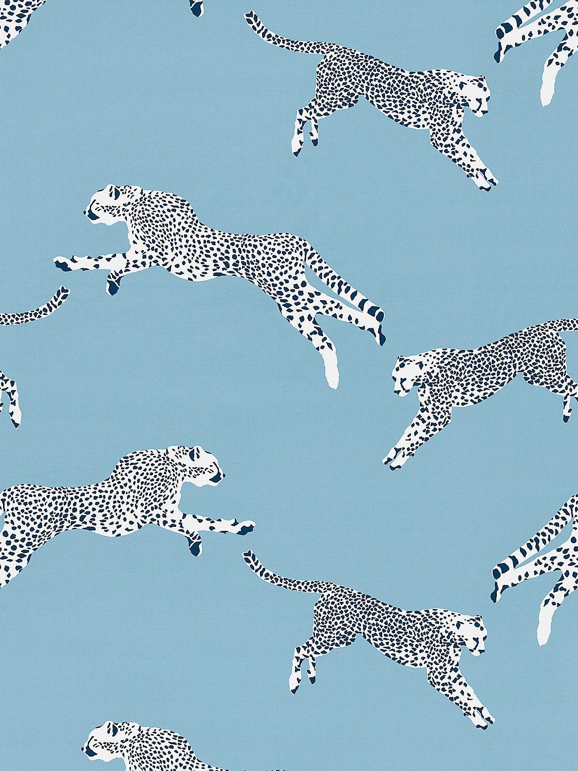 LEAPING CHEETAH COTTON PRINT CLOUD NINE - Atlanta Fabrics