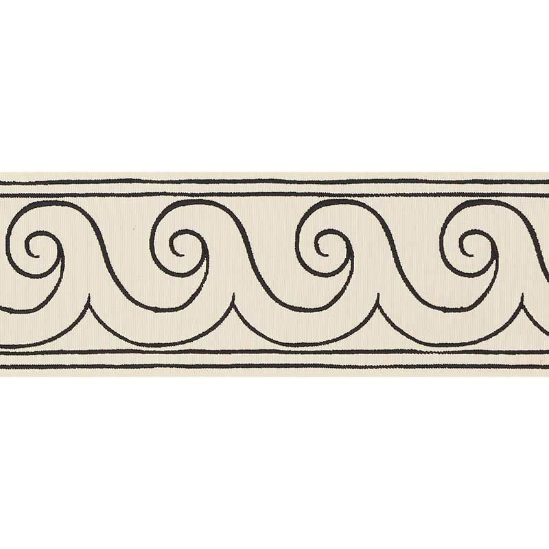 GREEK WAVES TRIM BLACK ON IVORY