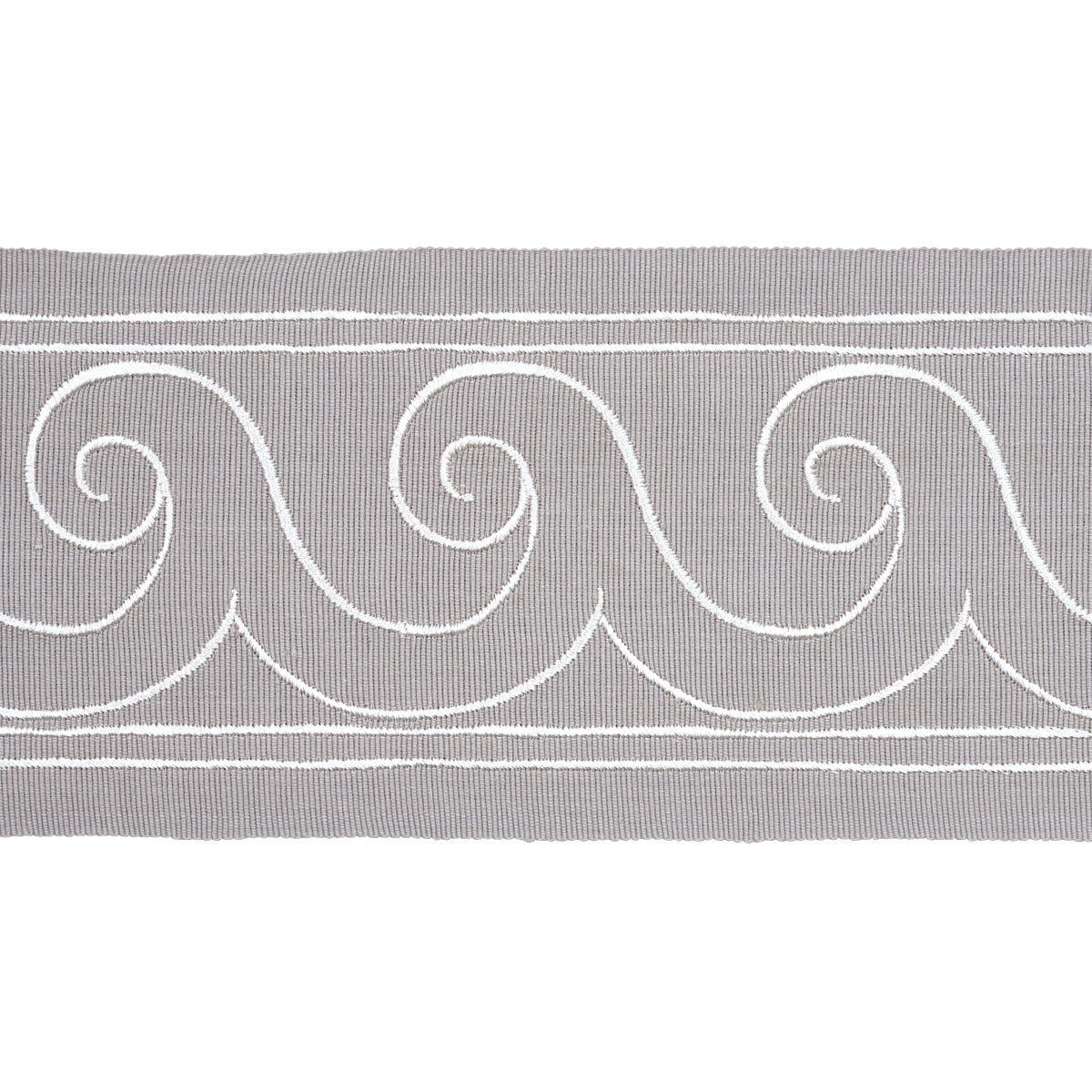 GREEK WAVES TRIM WHITE ON GREY