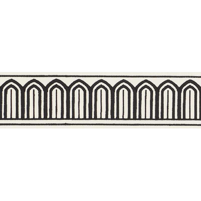 ARCHES EMBROIDERED TAPE MEDIUM BLACK ON WHITE