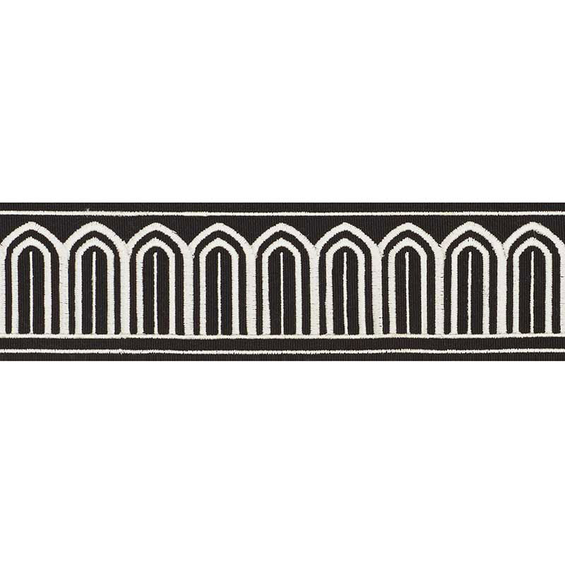 ARCHES EMBROIDERED TAPE MEDIUM WHITE ON BLACK