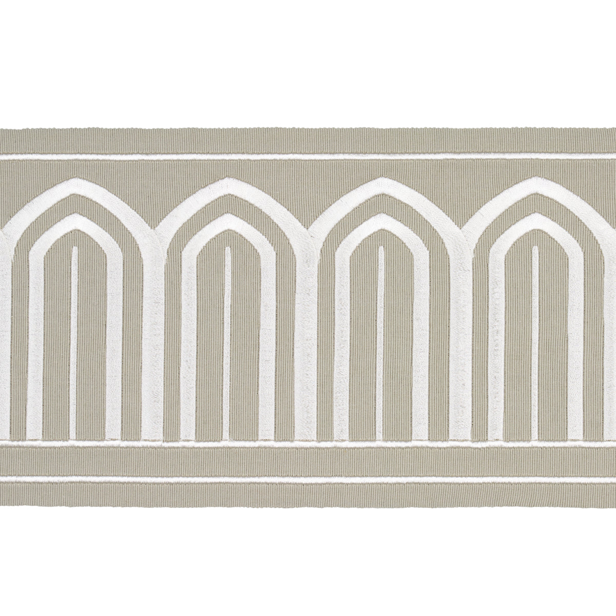 ARCHES EMBROIDERED TAPE WIDE TAUPE