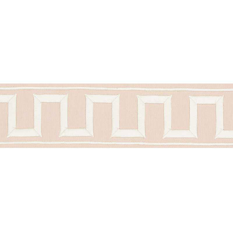 GREEK KEY EMBROIDERED TAPE BLUSH