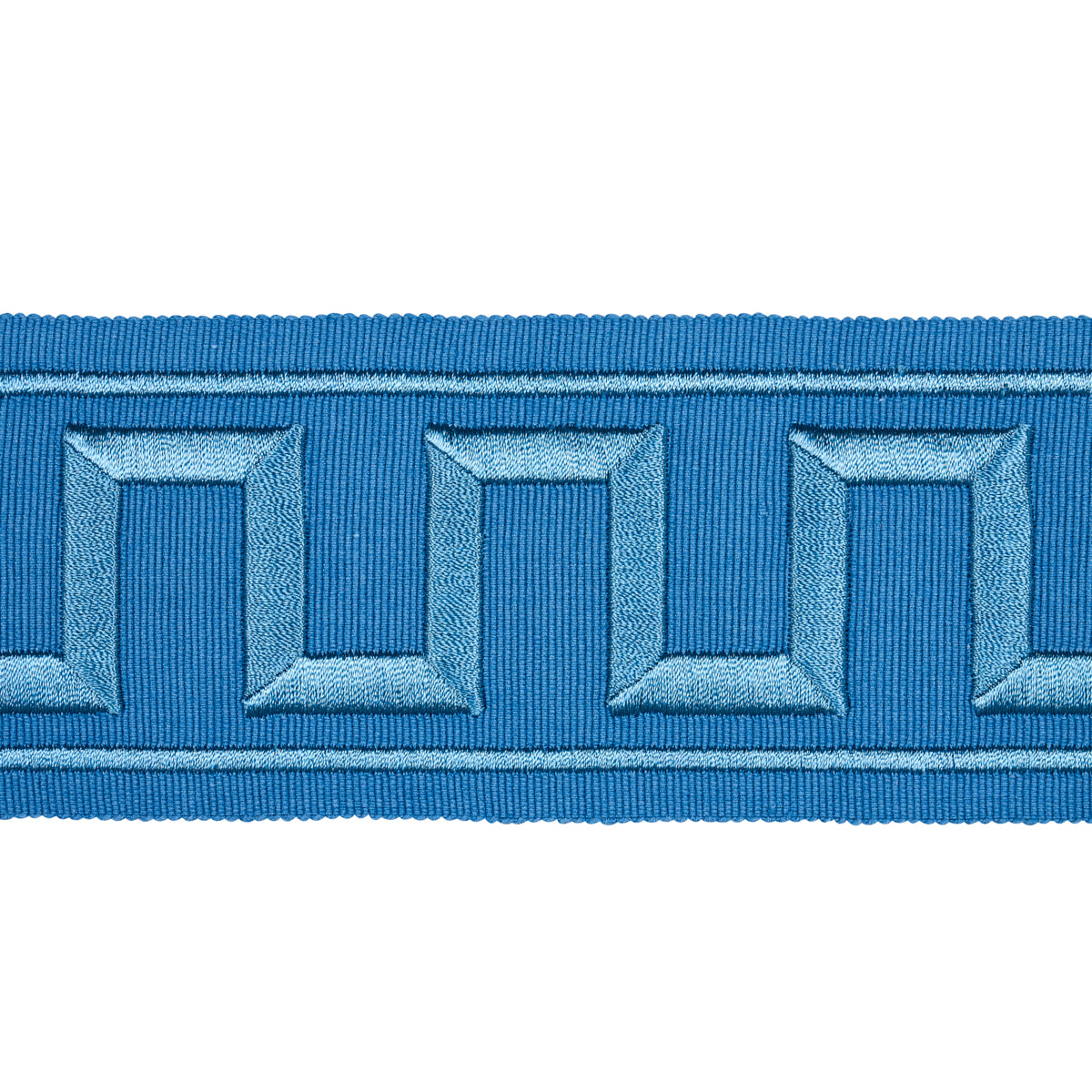 GREEK KEY EMBROIDERED TAPE TEAL