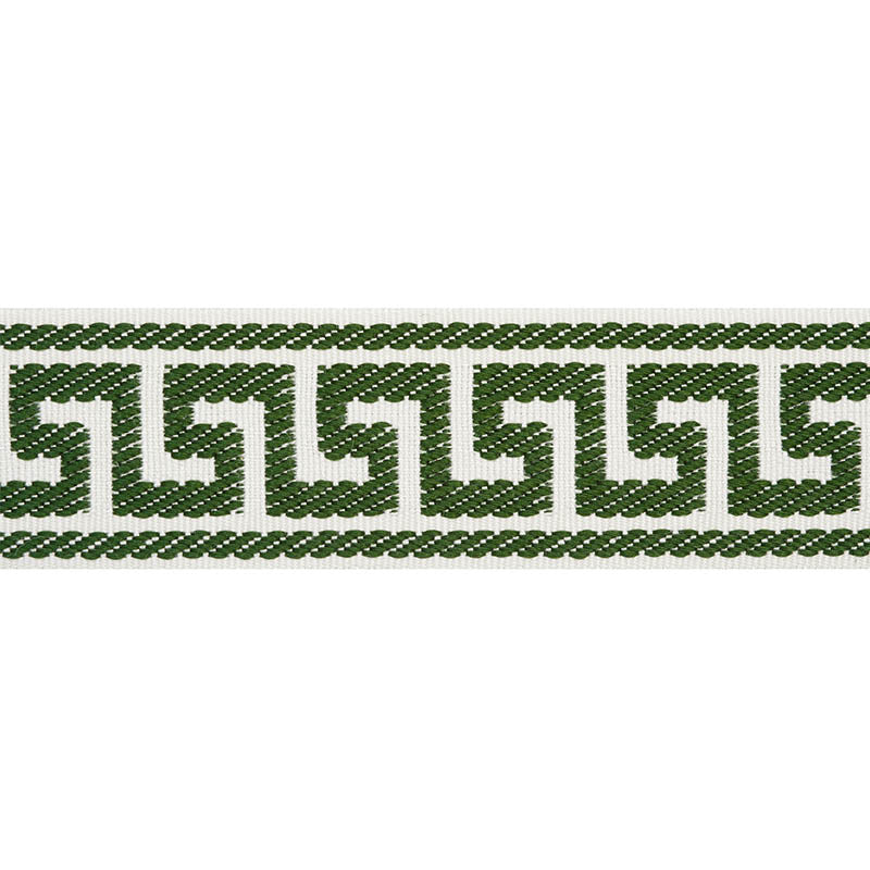 ETIENNE SILK GREEK KEY NARROW EMERALD