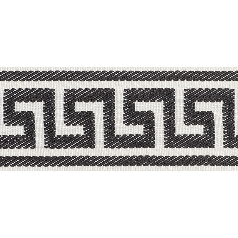 ETIENNE SILK GREEK KEY WIDE BLACK