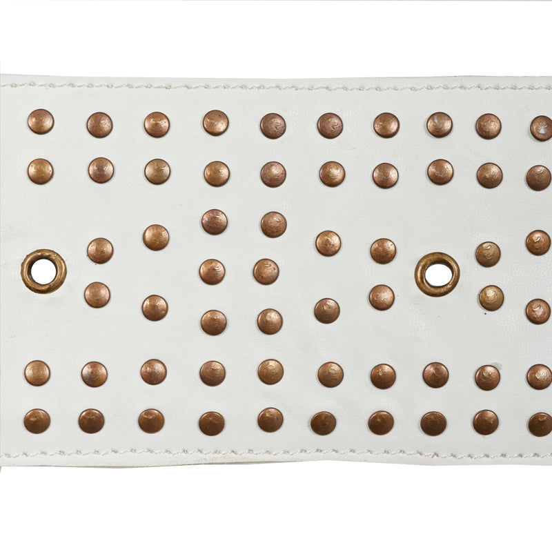 STUDDED LEATHER TRIM IVORY