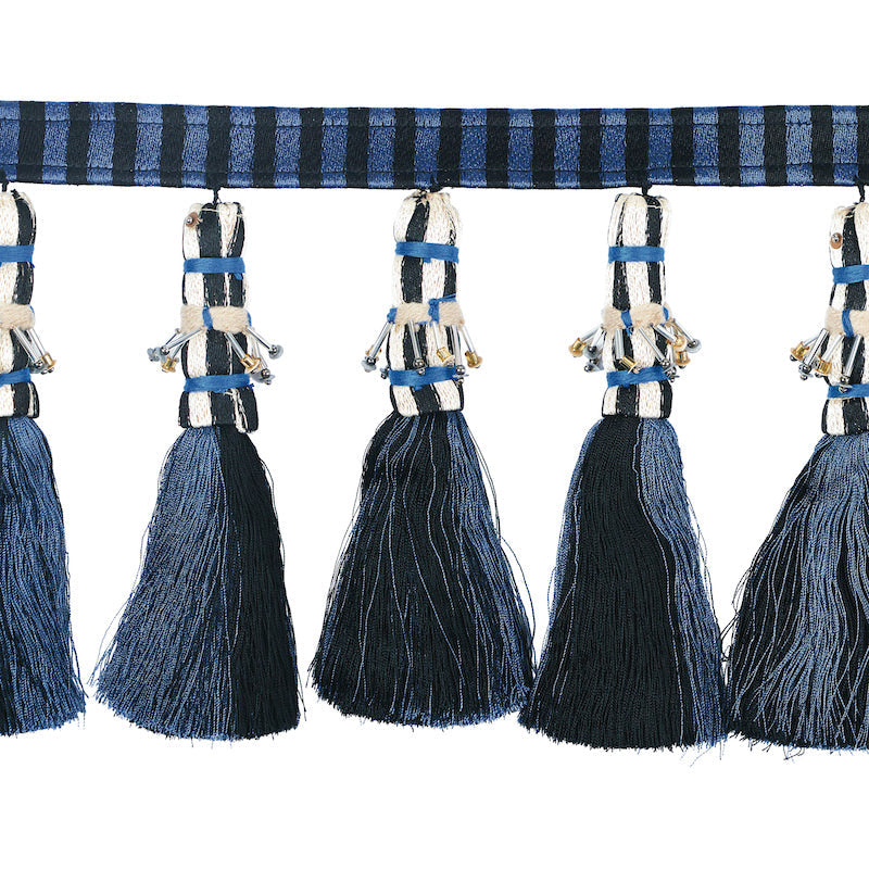 ANTONY TASSEL TRIM BLUE & BLACK