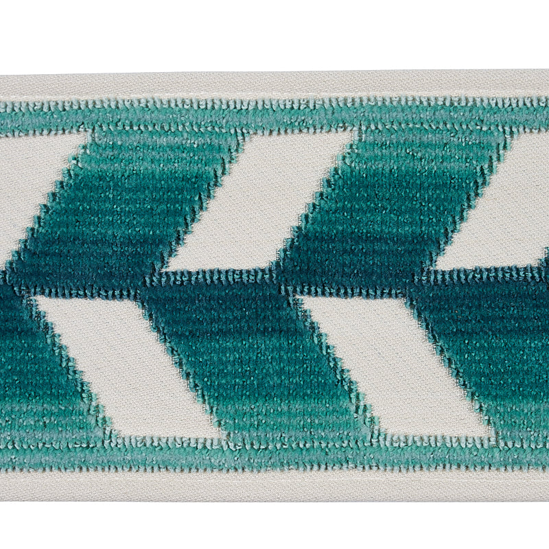 CHEVRON STRIE VELVET TAPE PEACOCK