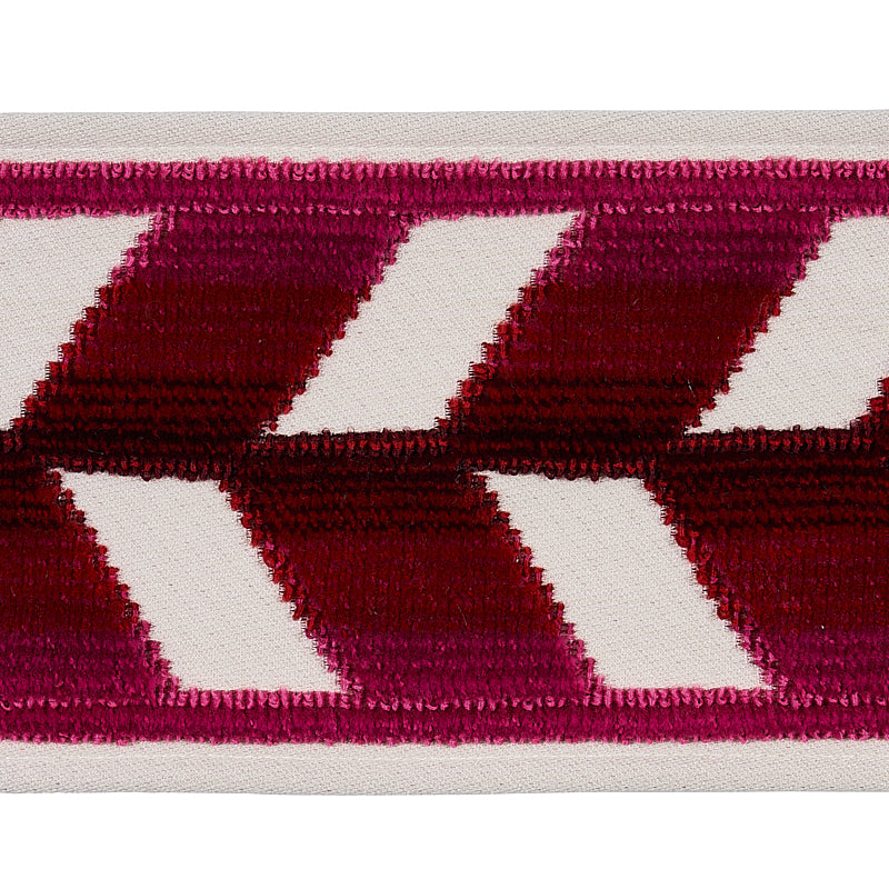 CHEVRON STRIE VELVET TAPE GARNET