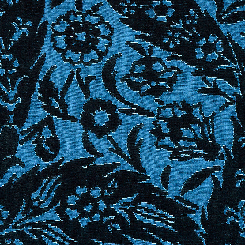 SAZ PAISLEY SILK VELVET BLUE