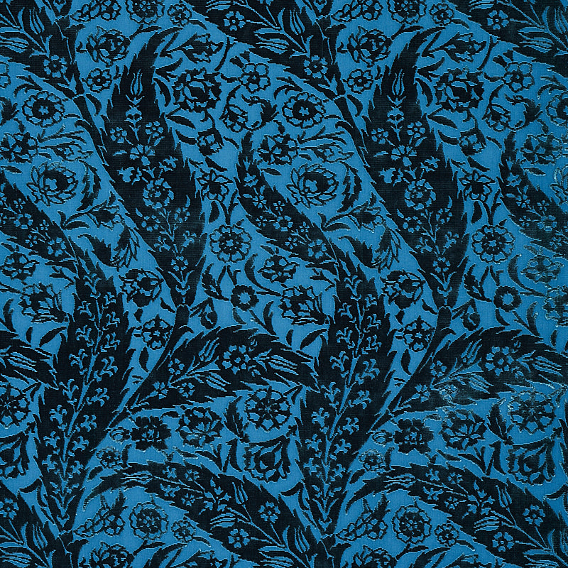 SAZ PAISLEY SILK VELVET BLUE