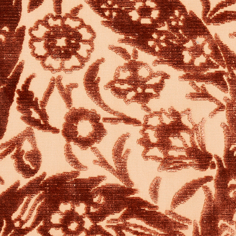 SAZ PAISLEY SILK VELVET TERRACOTTA