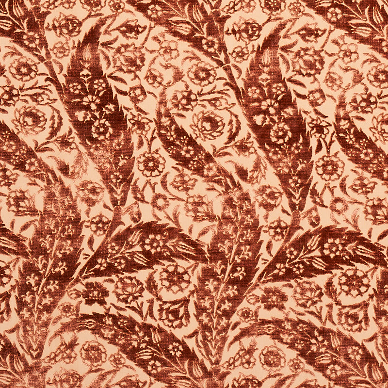 SAZ PAISLEY SILK VELVET TERRACOTTA