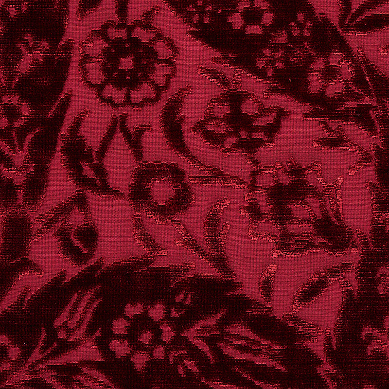 SAZ PAISLEY SILK VELVET BURGUNDY