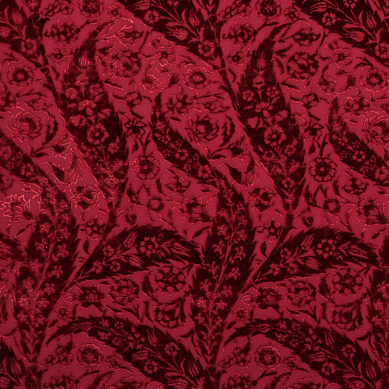 SAZ PAISLEY SILK VELVET BURGUNDY