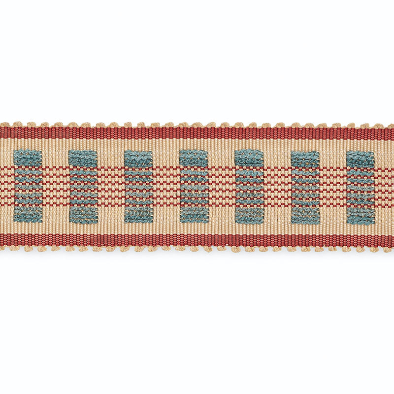 LUCINDA BRAID 7/8" ECRU/DELFT/GARNET