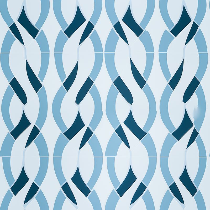 Chain Reaction Blue Fabric