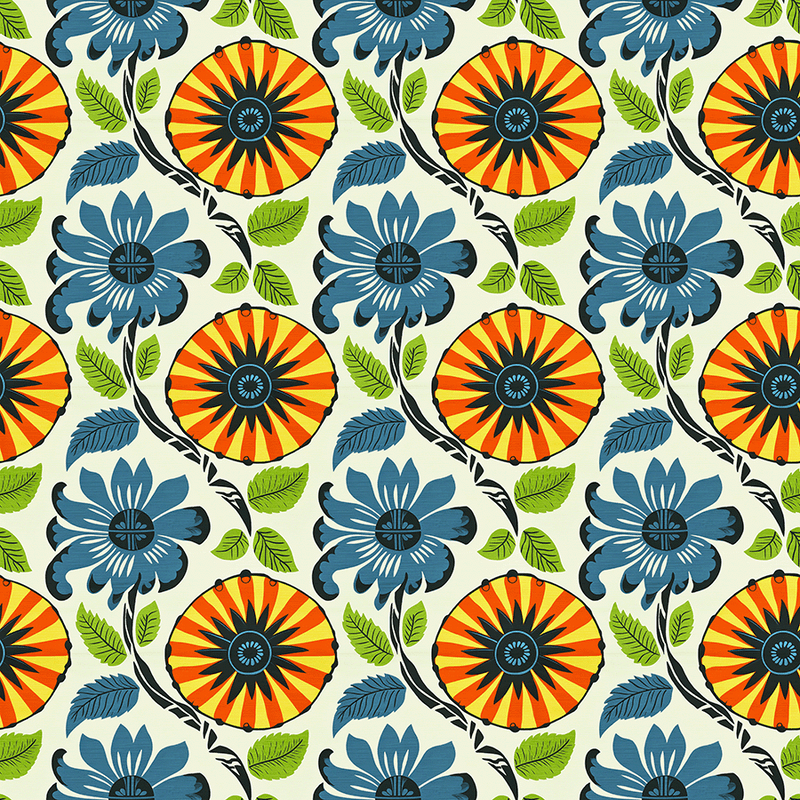 Crescent Ave Teal Fabric