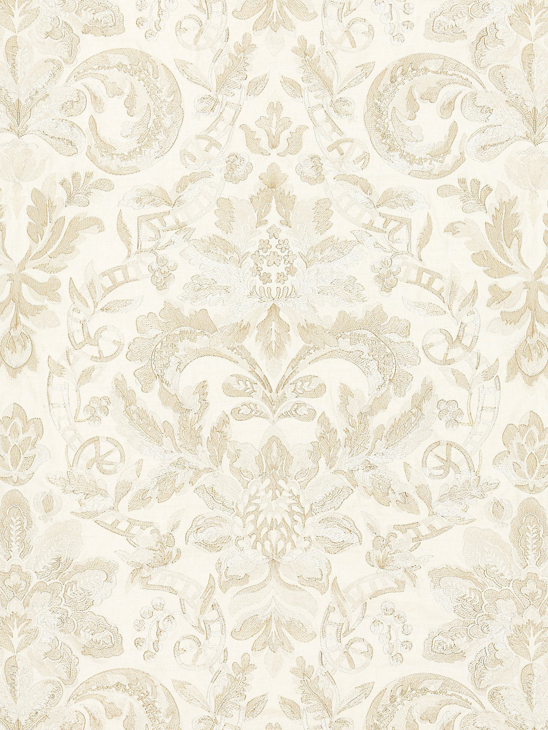 ELIZABETH DAMASK EMBROIDERY ALABASTER