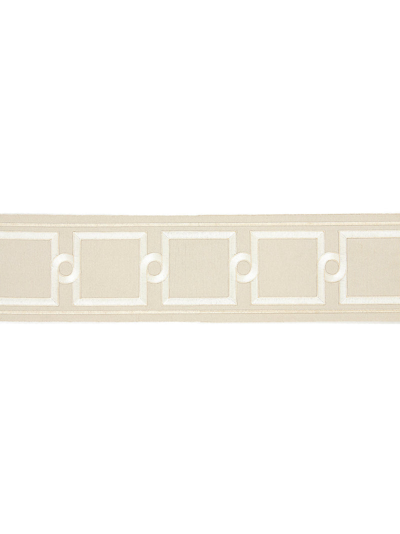 SQUARE LINK EMBROIDERED TAPE SAND