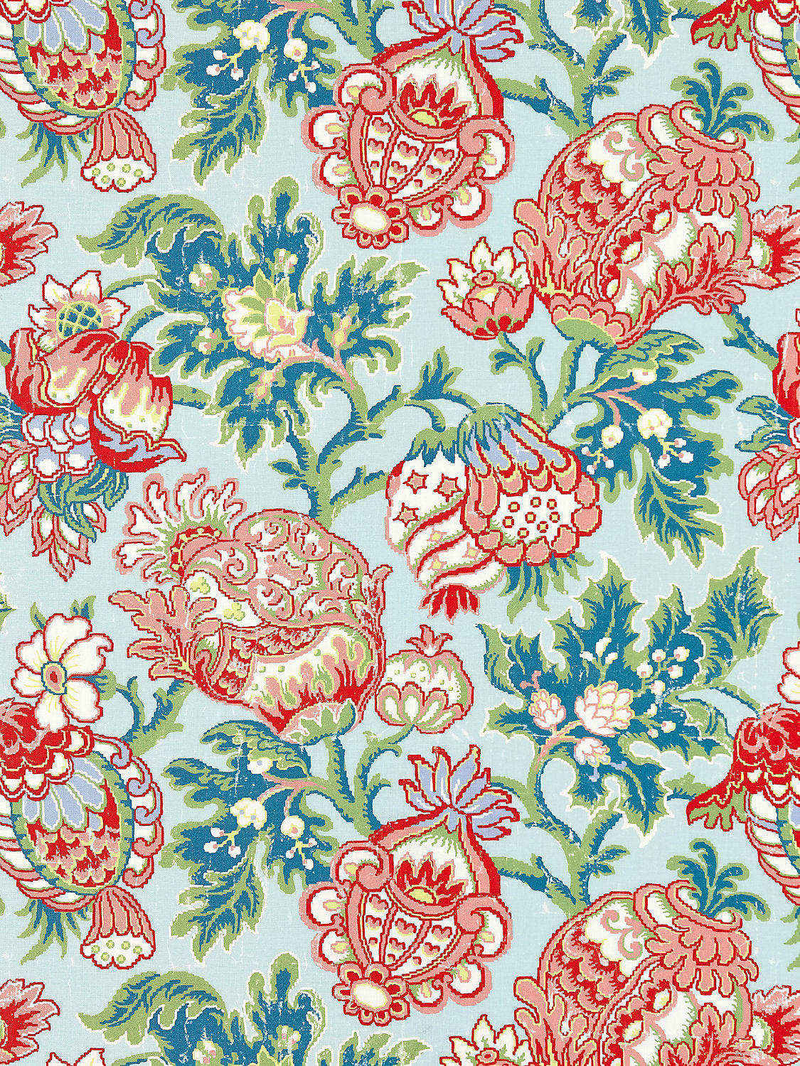 CANTERBURY LINEN PRINT AQUAMARINE