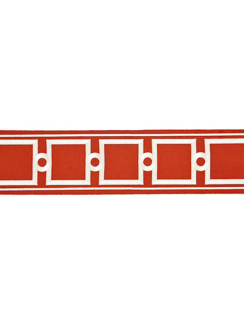 SQUARE LINK EMBROIDERED TAPE CARNELIAN