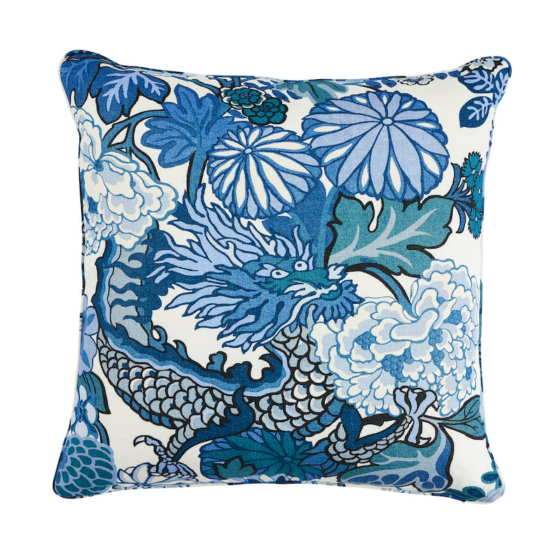 Chiang Mai Dragon 22" Pillow China Blue