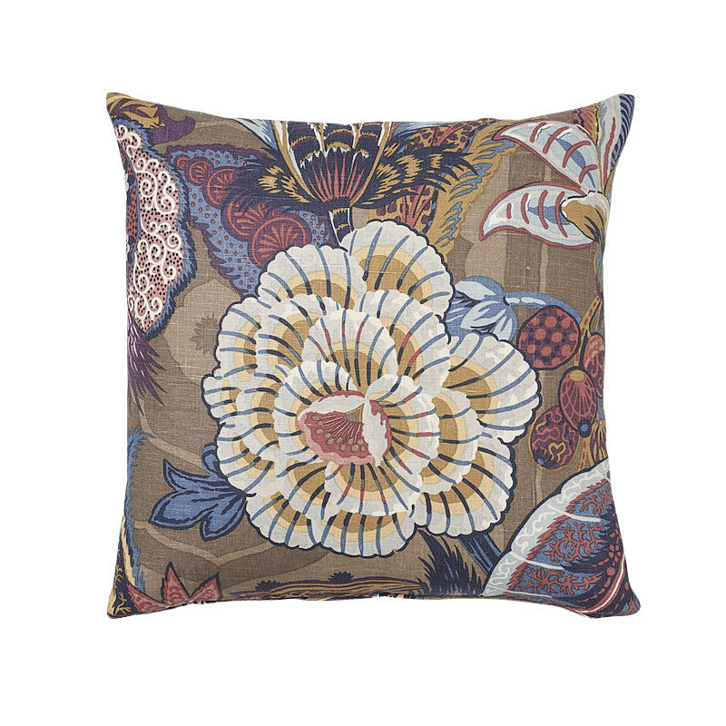 Zanzibar Linen Print Pillow Cerulean