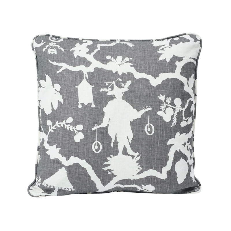 Shantung Silhouette Pillow Gray