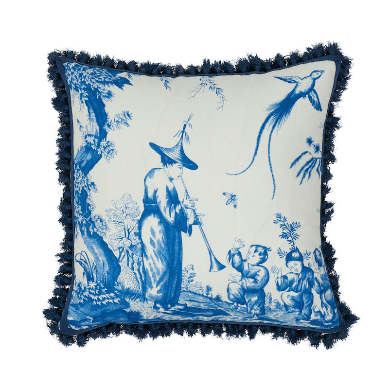 Shengyou Toile Pillow Blue